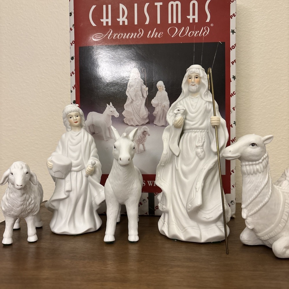 1996 House Of Lloyd Shepherds w Animals Christmas Around the World Nativity 5 pc